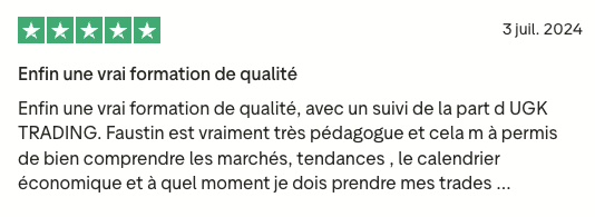 Avis client Trustpilot UGK Trading n°6