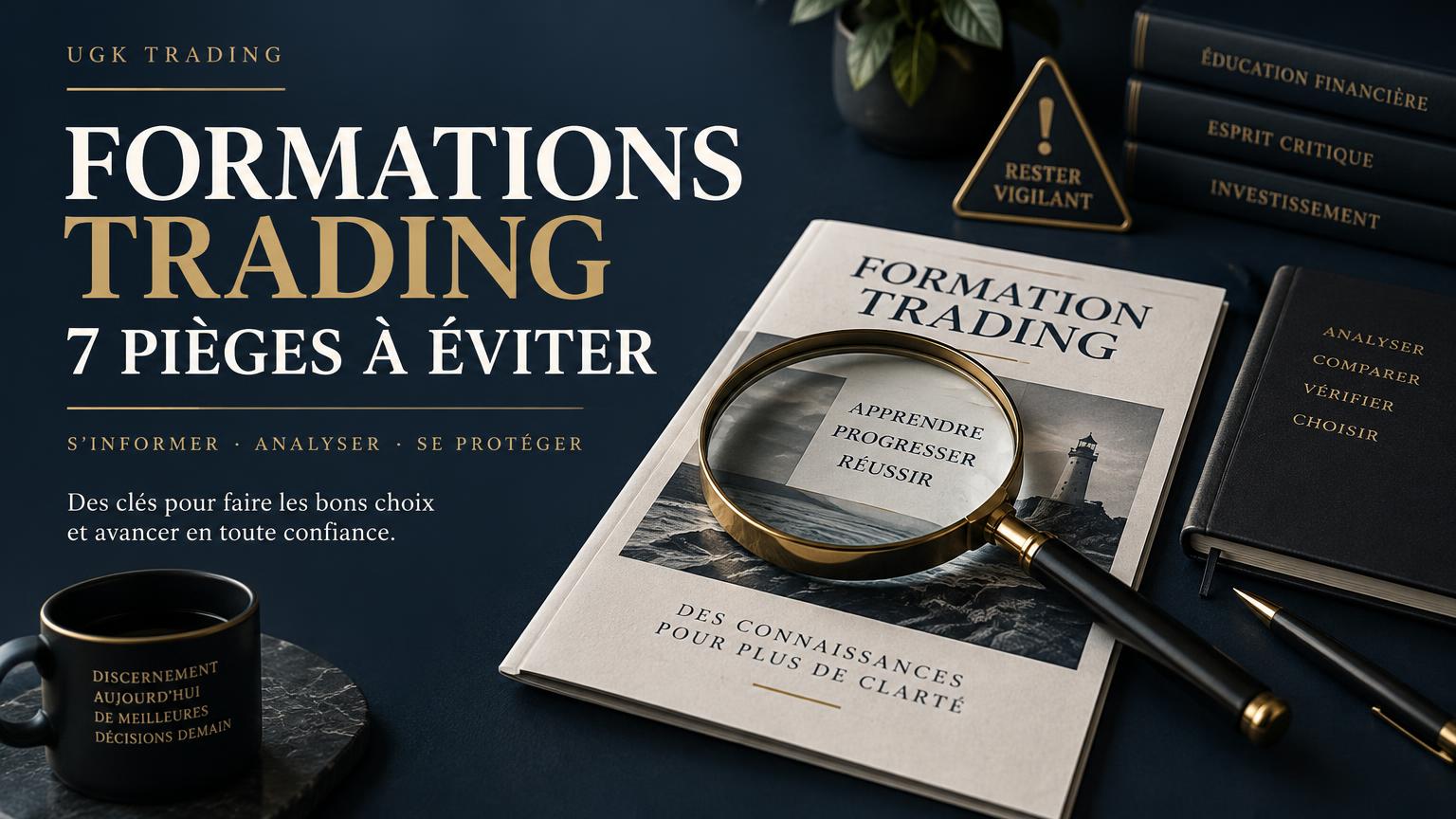Formations trading : sept pièges à éviter avant de choisir un accompagnement, guide UGK Trading